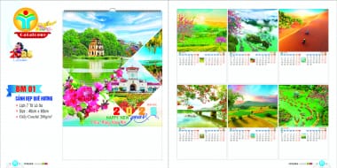 Lịch lò xo 2026 7 tờ Bình Dương