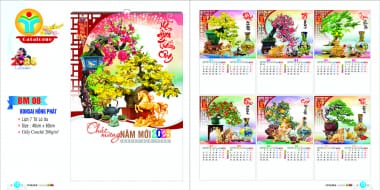 Lịch lò xo 2026 7 tờ Bình Dương