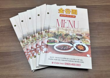 In menu bìa cứng