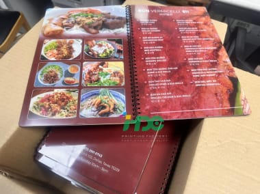 In menu bìa cứng