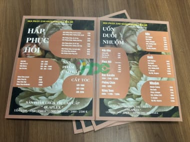 In menu bìa cứng