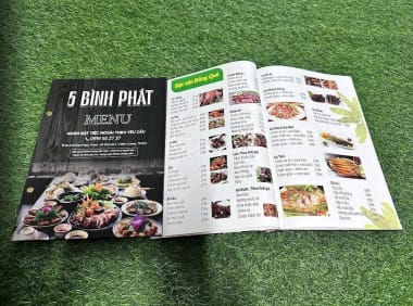 In menu bìa cứng