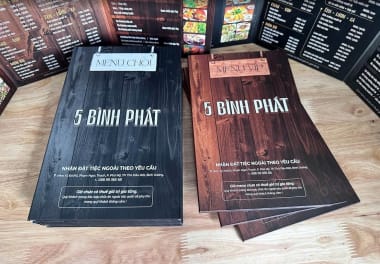 In menu bìa cứng