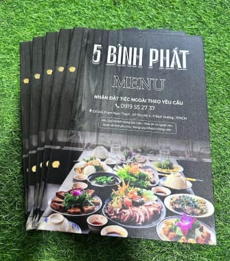 In menu bìa cứng
