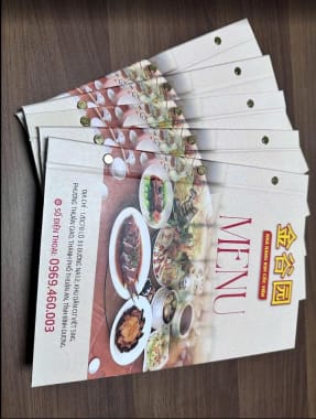In menu bìa cứng