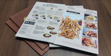In menu bìa cứng