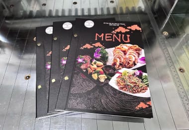 In menu bìa cứng