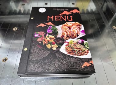 In menu bìa cứng