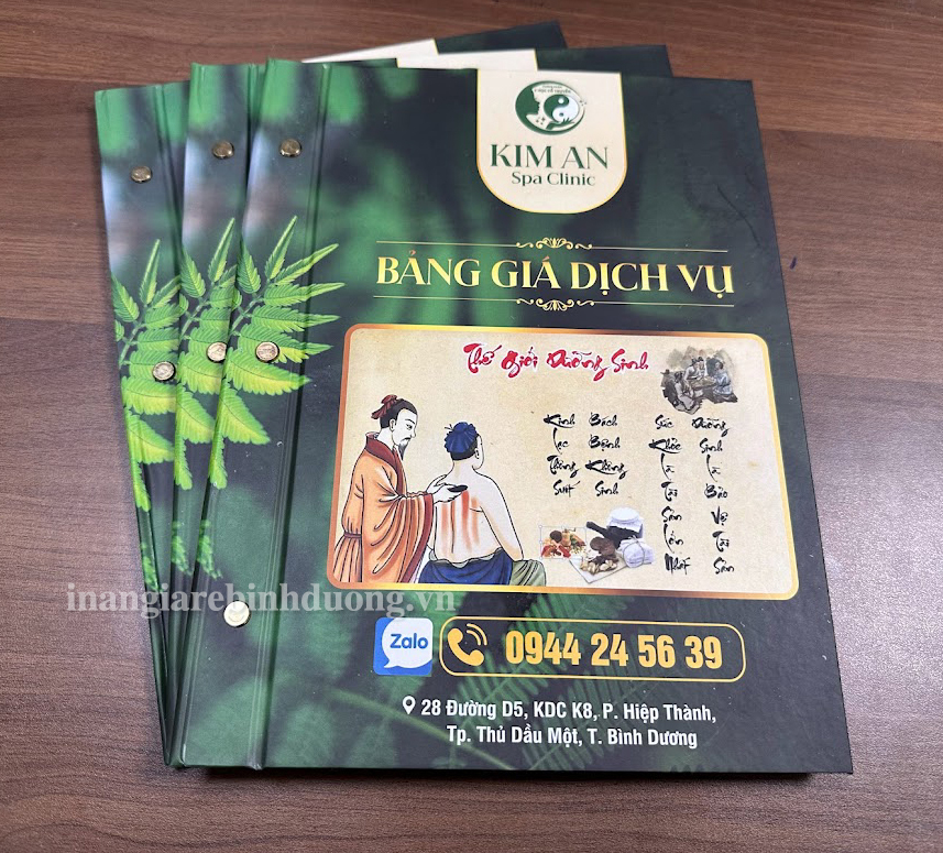 thiết kế menu nhà hàng